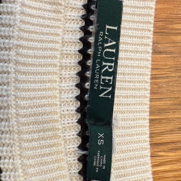 Lauren Ralph Lauren Black and White Striped Crew Neck Sweater - Picture 8 of 10